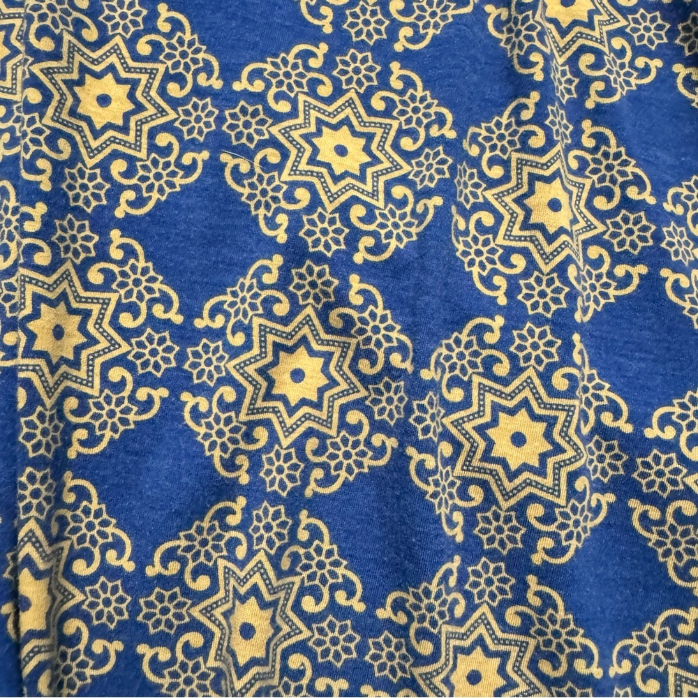 LuLaRoe Blue and Gold Patterned Maci Skirt XS - Picture 3 of 4
